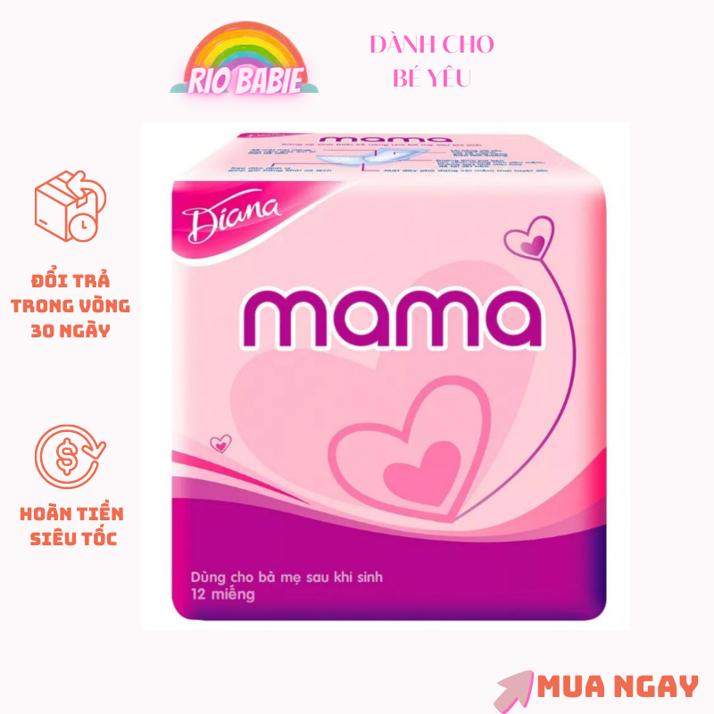 Bỉm diana mama 12 miếng cho mẹ sau sinh