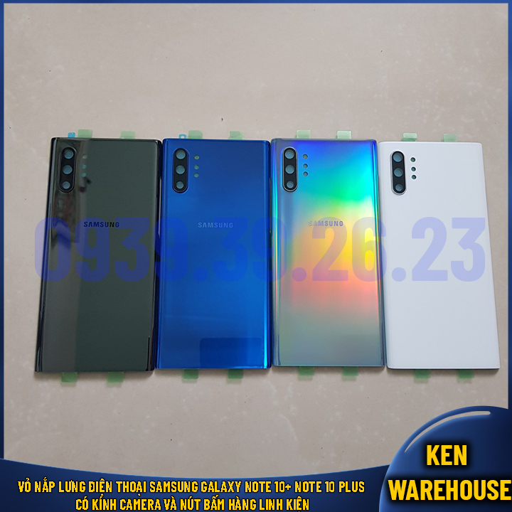 Vỏ nắp lưng điện thoại Samsung Galaxy Note 10+ Note 10 Plus có kính camera và sẵn keo hàng linh kiện - KEN warehouse