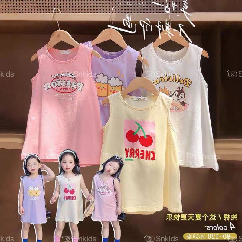 8-20KG_Váy suông cotton bé gái