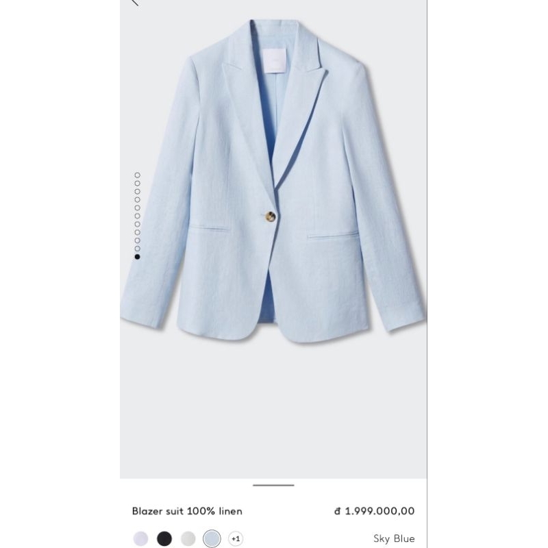 Áo vest Mango chất linen thoáng mát, màu trắng & xanh da trời