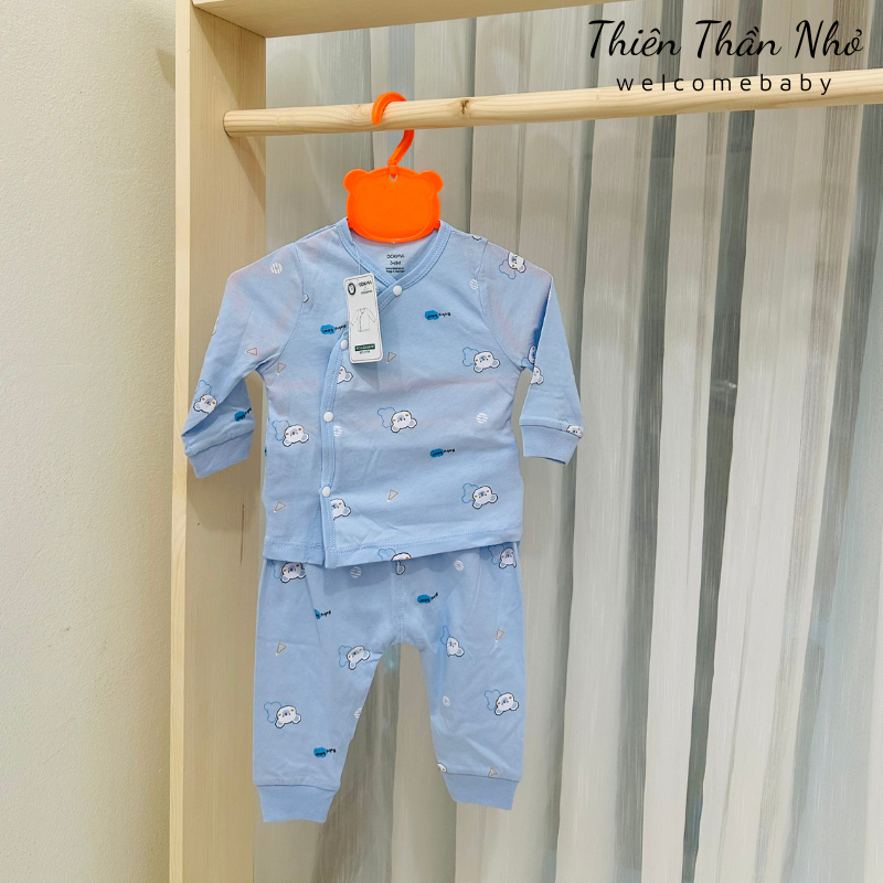 Bộ Sơ Sinh Dài Tay Dokma Cài Lệch  Cho Bé Trai, Bé Gái Chất Cotton Mỹ Siêu Mềm Mịn