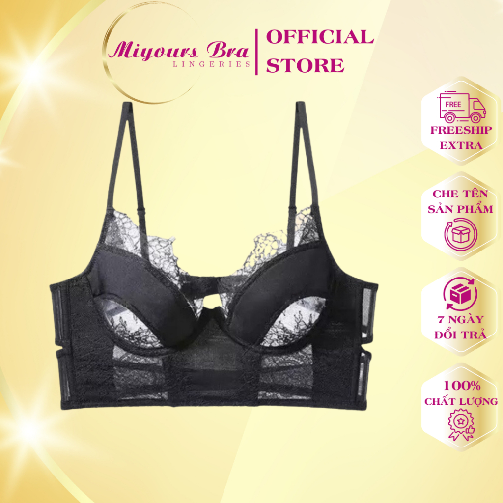 Áo lót bra corset ren MiYours Fashion & More BR095 có gọng đệm mỏng cúp 3D tạo phom ngực đệm mỏng nâng ngực nhẹ