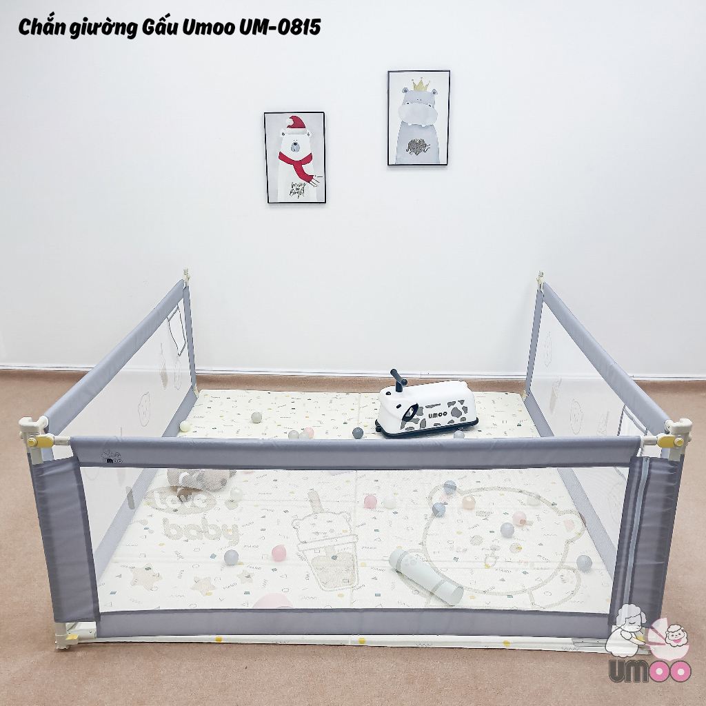Thanh chắn giường kiêm quây cũi đa năng gấu Umoo UM-0815 , banbuondososinh1