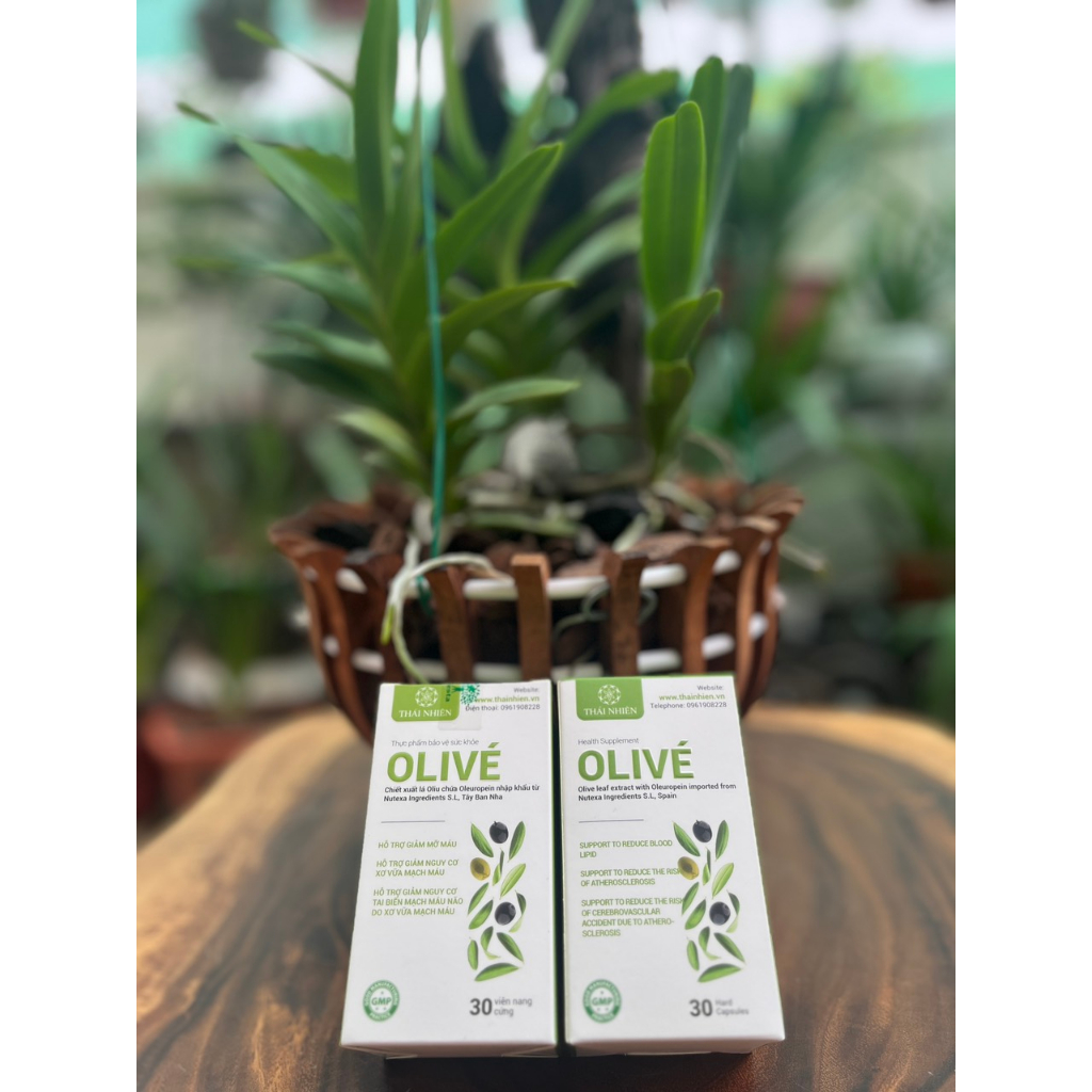 Olivé - Chiết xuất lá oliu giúp giảm mỡ máu, giảm nguy cơ xơ vữa mạch máu - Hộp 30 viên - PNT Bình An