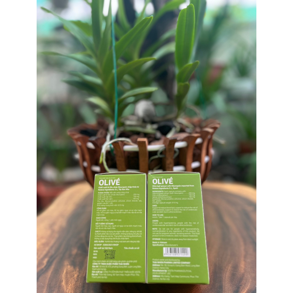 Olivé - Chiết xuất lá oliu giúp giảm mỡ máu, giảm nguy cơ xơ vữa mạch máu - Hộp 30 viên - PNT Bình An
