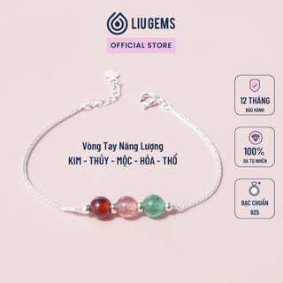 Lắc Tay Bạc Nữ 3 Hạt Liugems Theo Năng Lượng Kim, Thủy, Mộc, Hỏa, Thổ Mang Đến Sự Lạc Quan, May Mắn