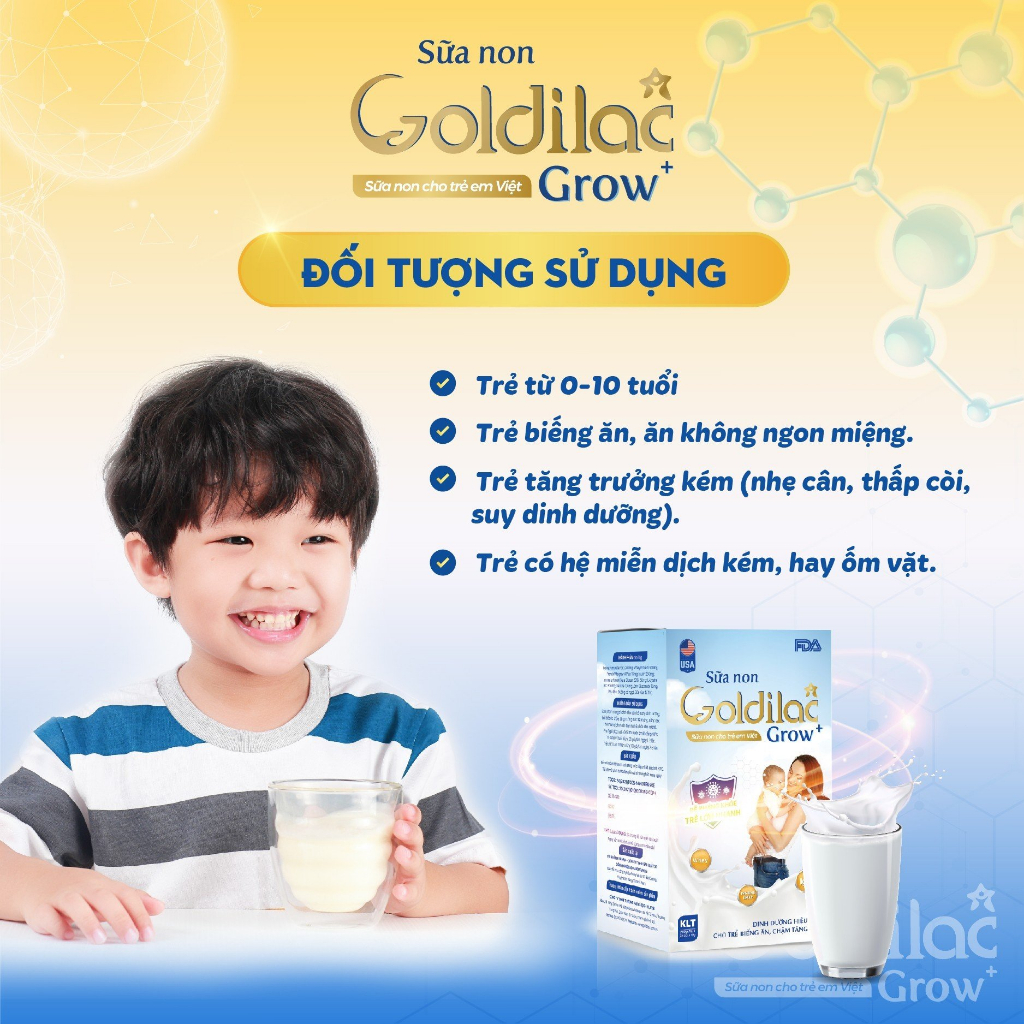 Sữa Non cho bé GOLDILAC GROW - Giúp Bé Cải Thiện Tiêu Hóa, Ăn Ngon Ngủ Ngon, Tăng Cường Hệ Miễn Dịch