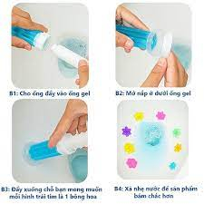 Gel thơm Khử Mùi Khử Trùng làm sạch vệ sinh diệt khuẩn bồn cầu hình bông hoa
