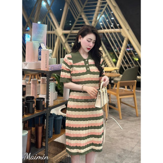 Váy maxi len  cao cấp