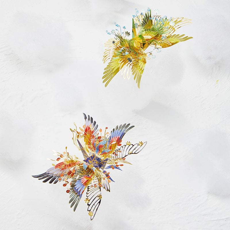 Đồ Chơi Lắp Ráp Mô Hình 3D Bằng Kim Loại Piececool Thiên Ngữ Hạc May Mắn  HP179-GW