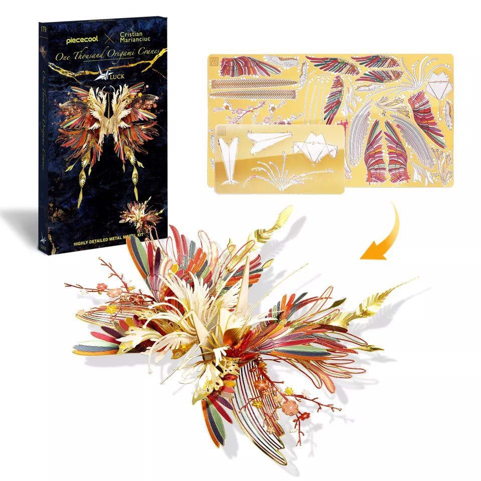 Đồ Chơi Lắp Ráp Mô Hình 3D Bằng Kim Loại Piececool Thiên Ngữ Hạc May Mắn  HP179-GW