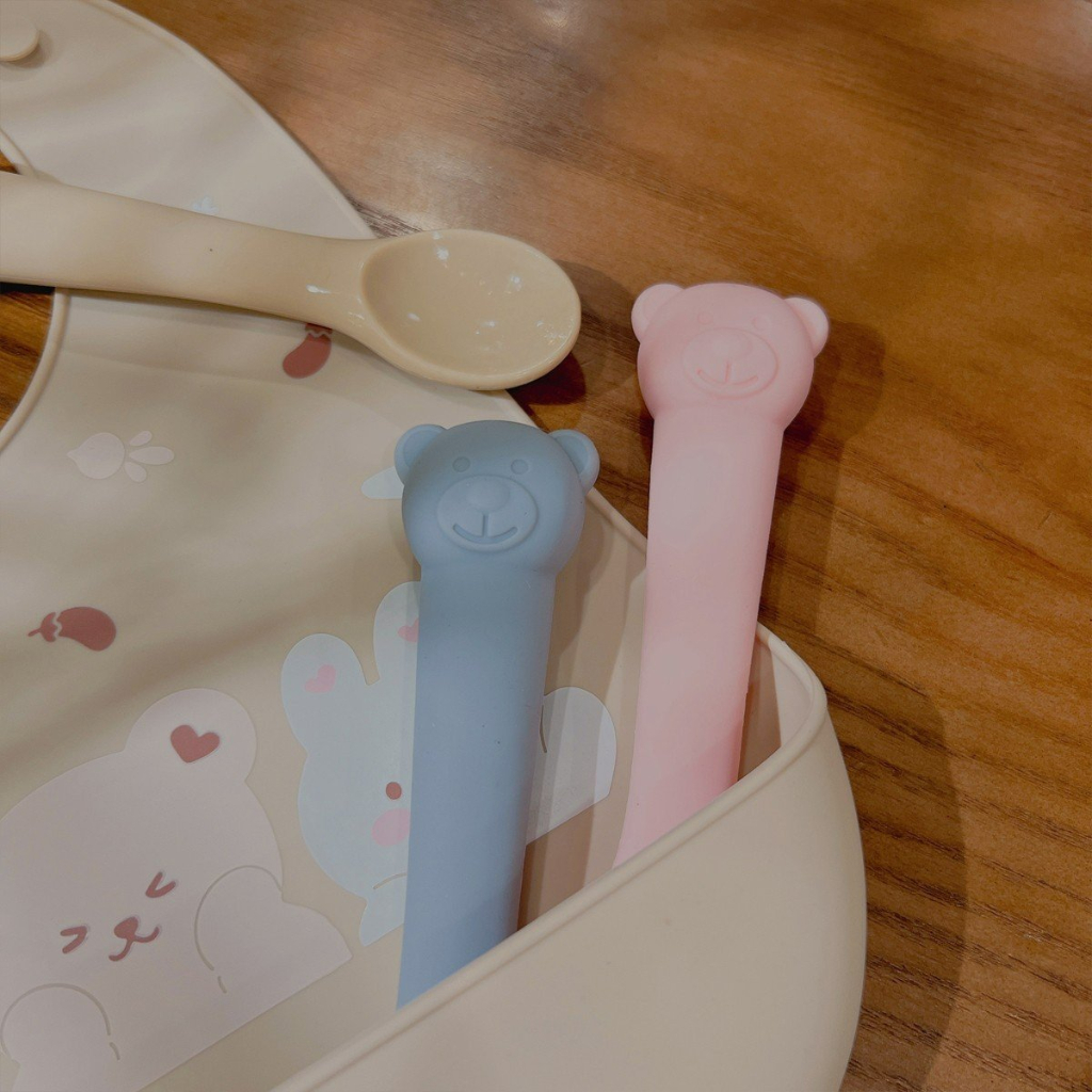 Thìa tập xúc, tập ăn dặm làm bằng silicon an toàn mềm cho bé