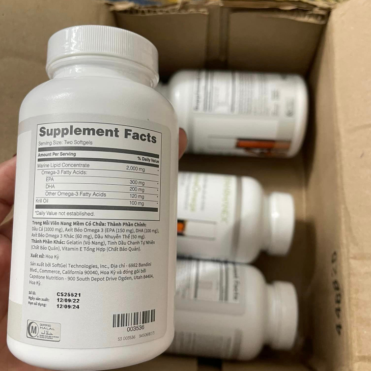 Thực Phẩm bảo vệ sức khỏe Nuskin Marine Omega (120 viên) - Chính hãng Nu Skin VN, tem tiếng việt