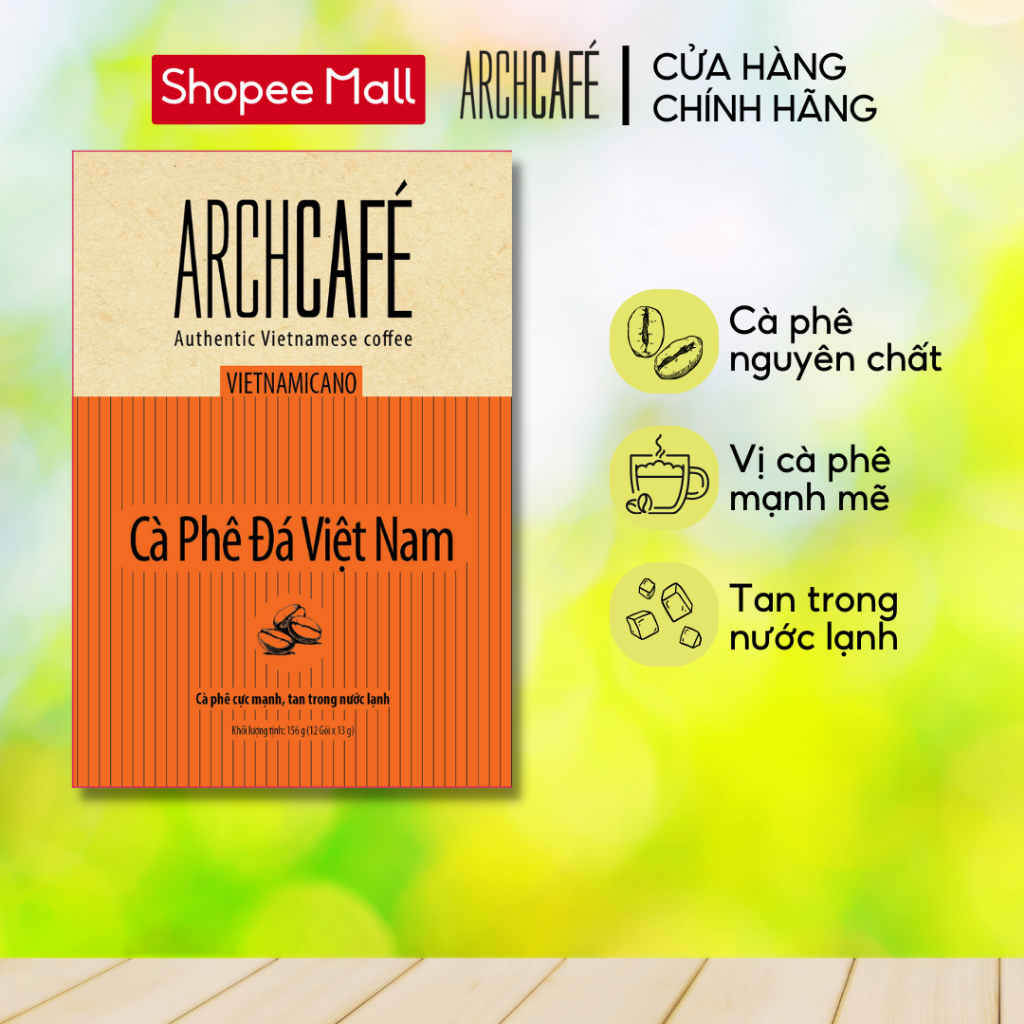 Cà Phê Hoà Tan Archcafé Vietnamicano Vị Cà Phê Đá Việt Nam Hộp 12 gói x 13g