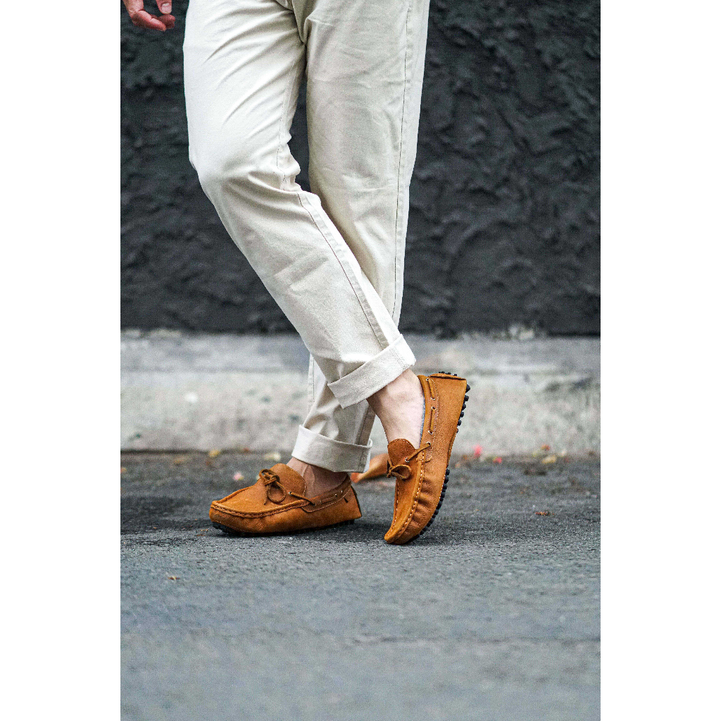 Giày lười nam MOCCASIN màu tan, giày da nam, giày boat công sở cổ điển thanh lịch thương hiệu TONKIN