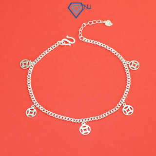 Lắc chân bạc nữ 925 hình kim tiền may mắn LCN0100 - Trang Sức TNJ
