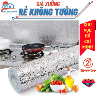  Cuộn giấy bạc dán bếp 3m, giấy bạc dán tường, mặt bếp chống bắn dầu mỡ, chất liệu chịu nhiệt, an toàn