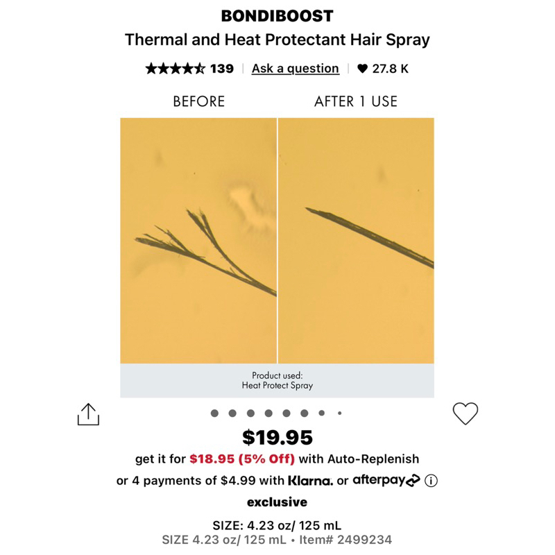 Xịt dưỡng tóc tạo kiểu BondiBoost Thermal and Heat Protectant mini 50ml