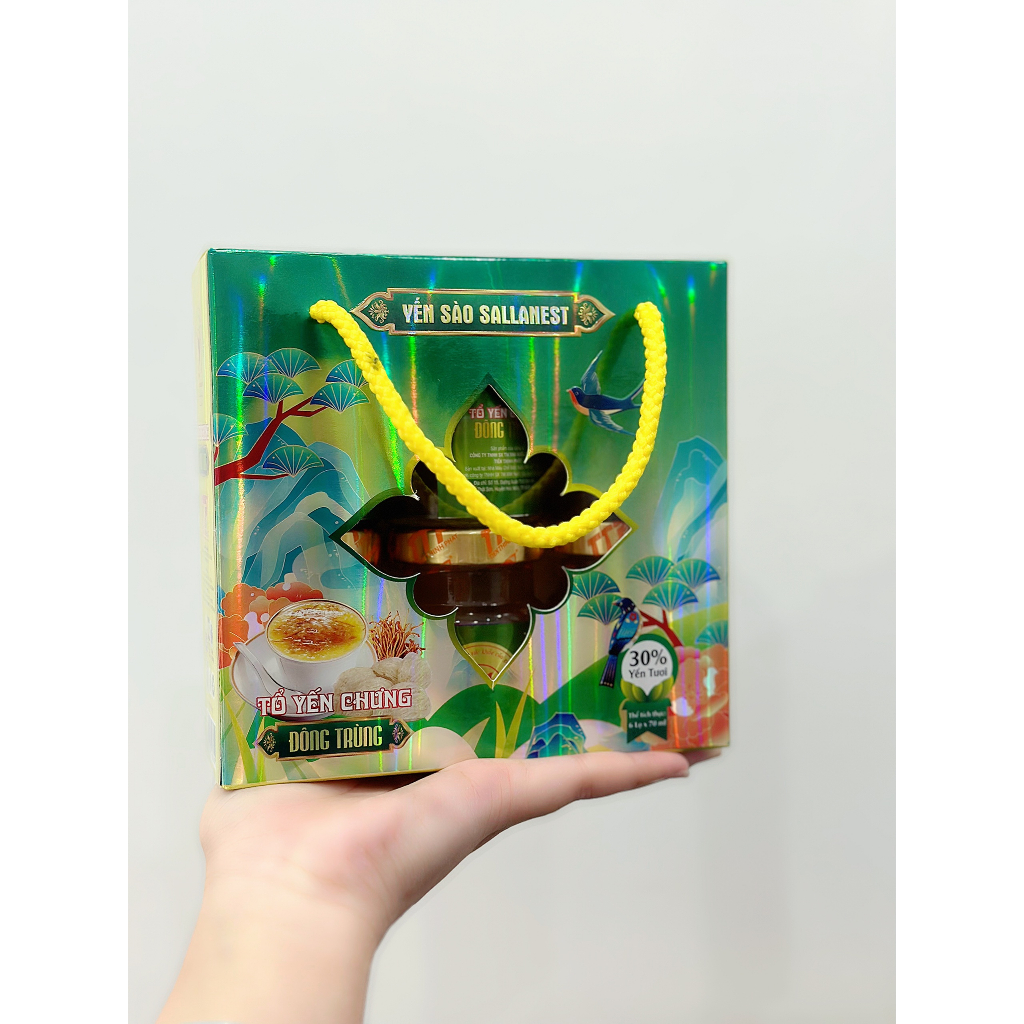 Nước Yến Sào Sallanest Đông trùng hạ thảo 30% yến tươi - Hộp Tiết Kiệm
