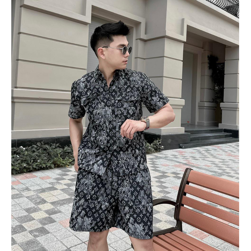 Đồ Bộ Cộc Tay Nam Chất Liệu Vải Bò Cực Đẹp - Hàng Siêu Cấp New 2023