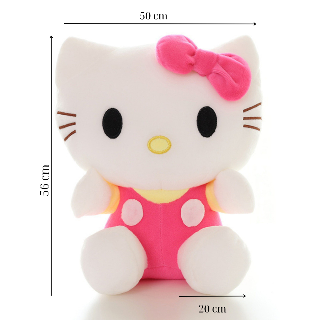 Gấu bông mèo Kitty loại to 56 cm thiên thần cao cấp Memon màu hồng  trắng
