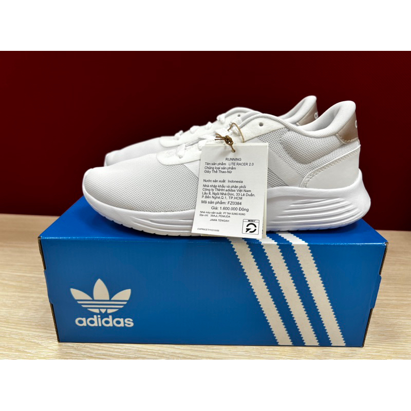 Pass Giày Chạy Adidas Lite Racer 2.0 Nữ Xám FZ0384 - Nữ size 5UK AUTH NEW 100%