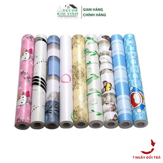 Decal dán tường decor kim vinh cuộn 10m bộ sưu tập các mẫu dễ thương keo sẵn khổ rộng 45cm