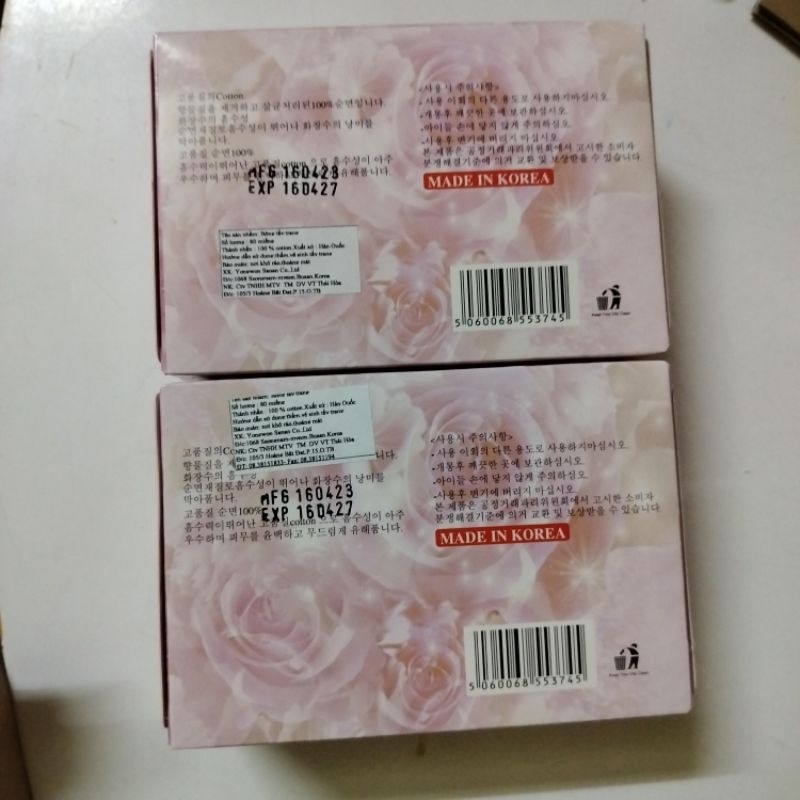 Bông tẩy trang Hàn Quốc Beaty và skin 100 miếng