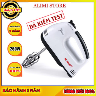 Máy Đánh Trứng Trộn Bột Cầm Tay Cao Cấp 7 Tốc Độ Kèm 4 Que Trộn Inox Công Suất 260W