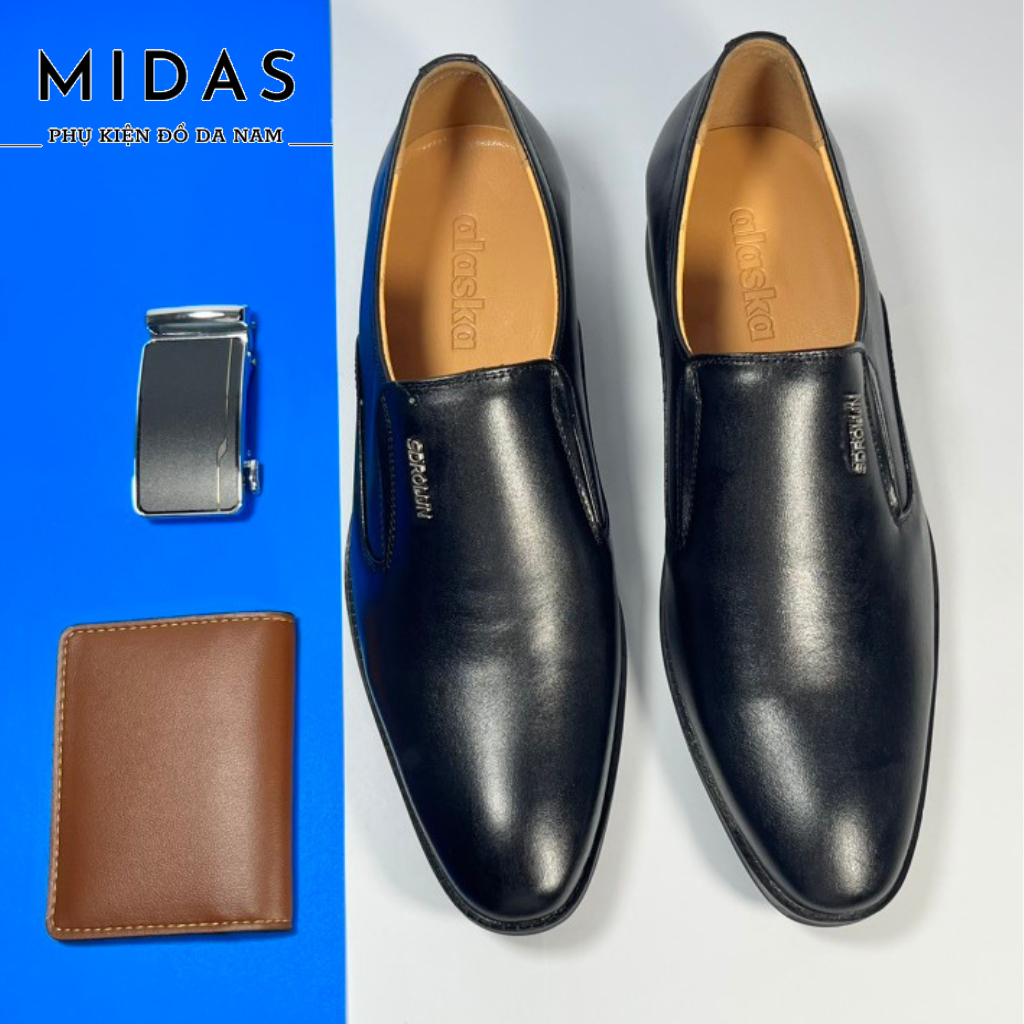 Giày lười nam da bò cao cấp,thiết kế đế cao su