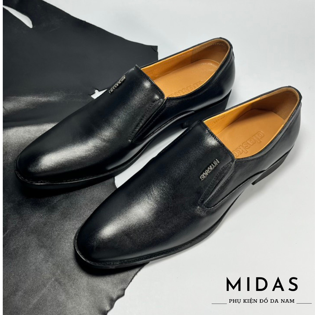 Giày lười nam da bò cao cấp,thiết kế đế cao su