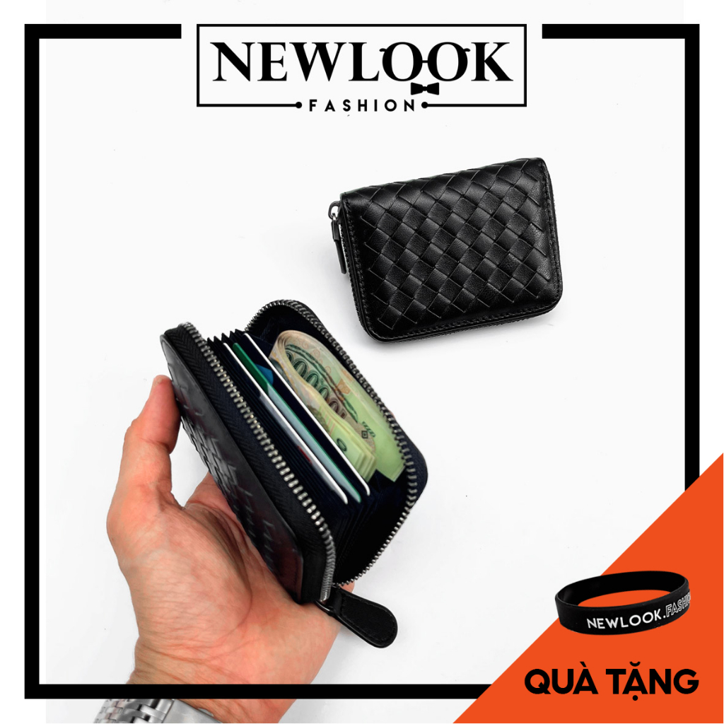 ★ VÍ NGẮN mini DA ĐAN ĐỰNG THẺ KHOÁ KÉO ĐAN THỦ CÔNG NAM NỮ THỜI TRANG