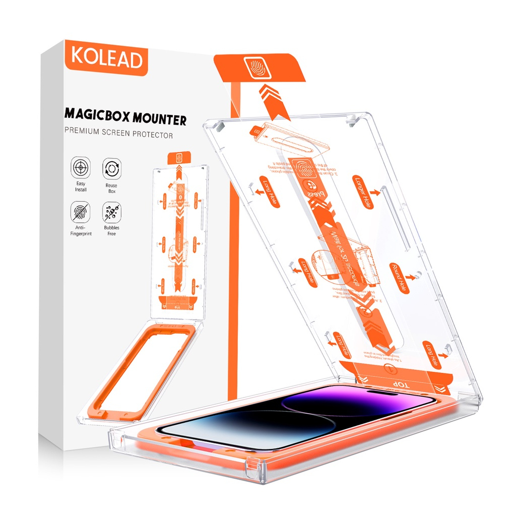 Kính Cường Lực tự dán MAGICBOX có lưới bảo vệ loa KOLEAD cao cấp cho iph x xs xsm 11 12 13 14 pro promax