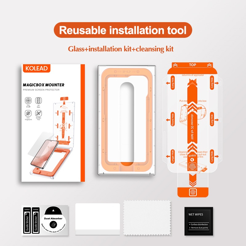 Kính Cường Lực tự dán MAGICBOX có lưới bảo vệ loa KOLEAD cao cấp cho iph x xs xsm 11 12 13 14 pro promax