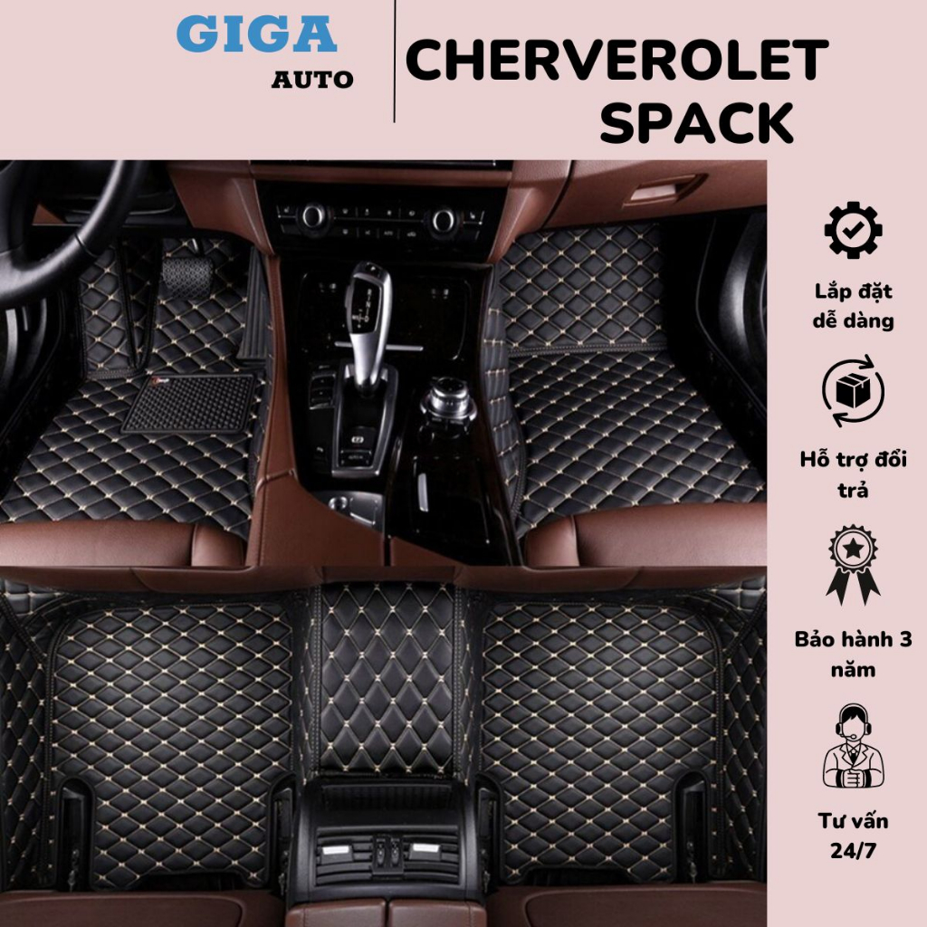 Thảm lót sàn ô tô Chevrolet Spark 5D 6D chống xước, chống ẩm, dễ dàng lắp đặt, bảo hành 3 năm an toàn sử dụng ôm khít xe
