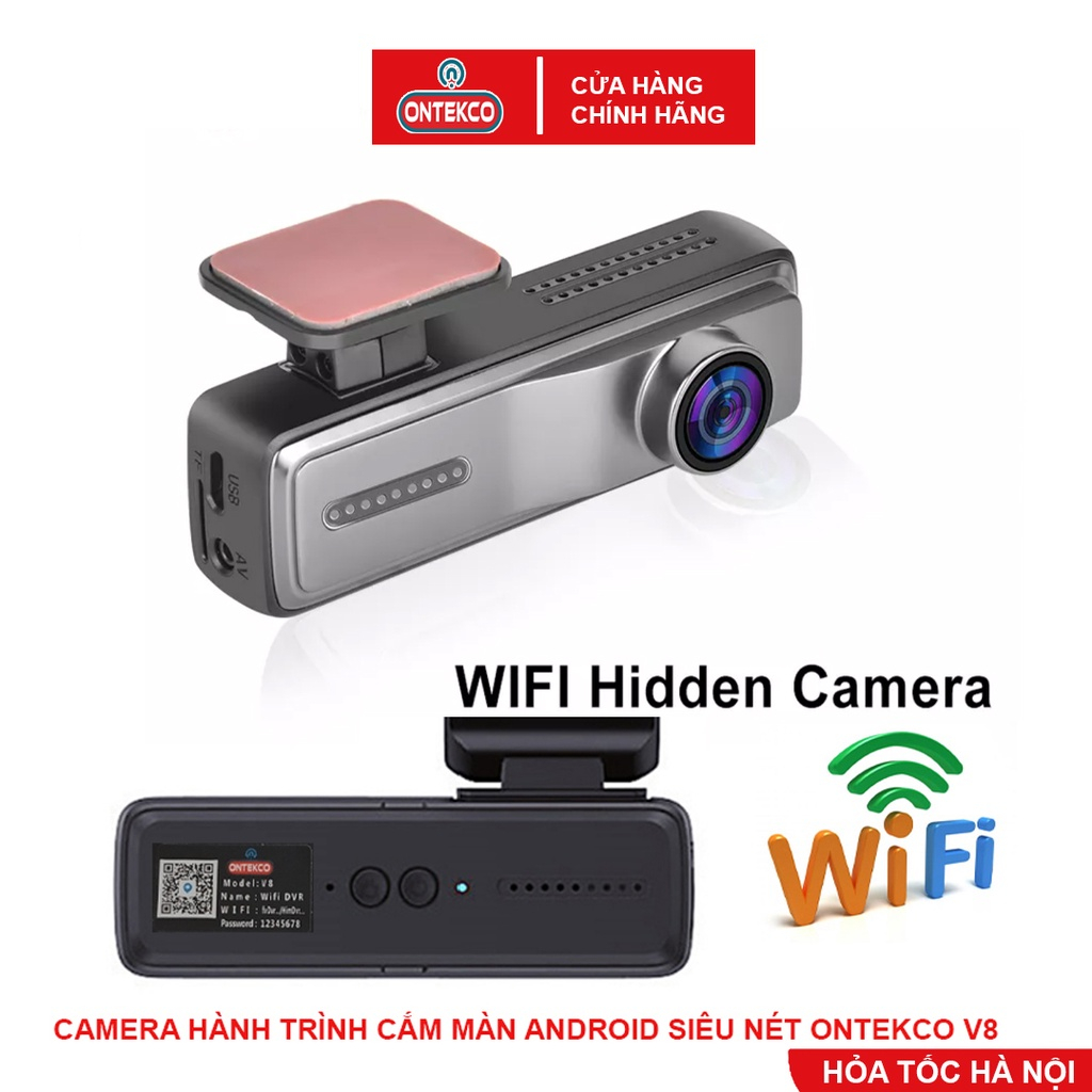 Camera hành trình Wifi ONTEKCO V8 PRO / V8 USB / V2, Góc rộng 2.0MPX / Camera kết nối màn android chính hãng - ONTEKCO | BigBuy360 - bigbuy360.vn