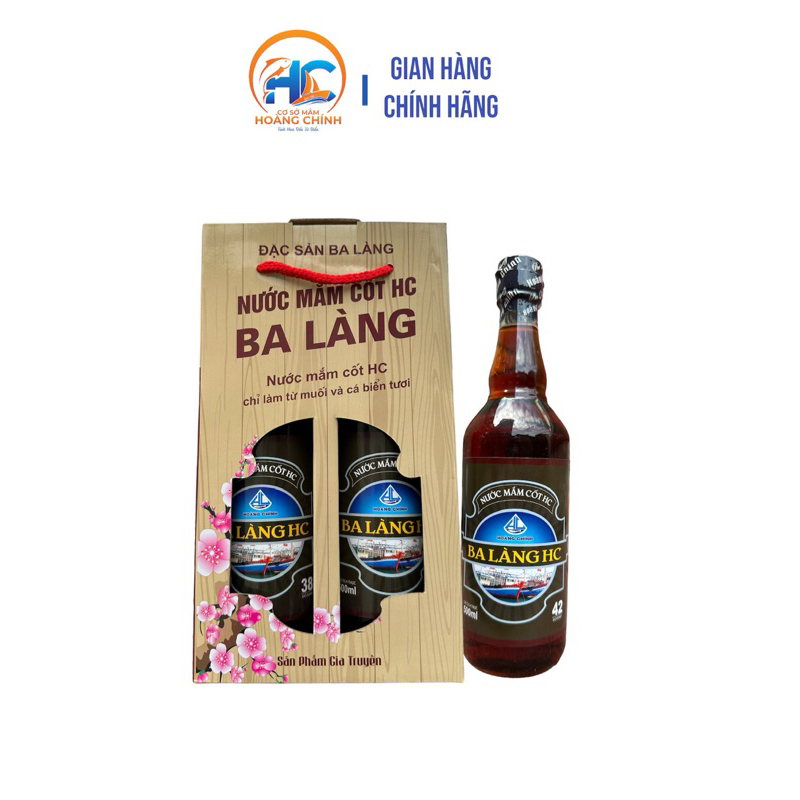 Nước mắm cốt cá thu Ba làng. (Xách 2 chai thuỷ tinh 650ml 42•N)