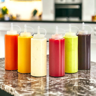 Bình Nhựa Đựng Tương, Sirup, Nước Sốt - Nhiều Dung Tích - Có Vạch Chia