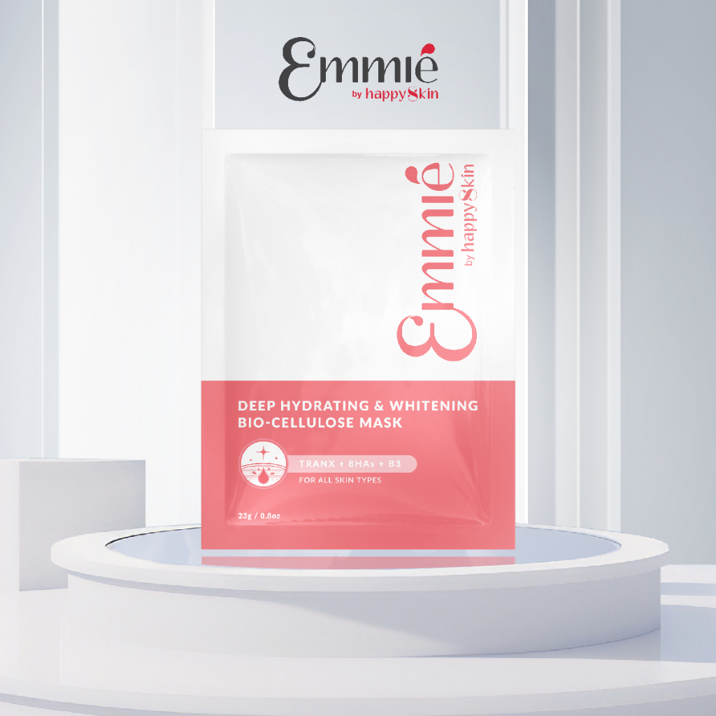 10 Mặt Nạ Dưỡng Trắng Super Hydrating & Whitening Bio Cellulose Mask Emmié by HappySkin