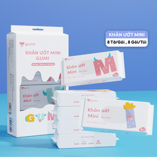 Bịch 8 gói khăn giấy ướt gumi mini tiện lợi - pingponggumkumn