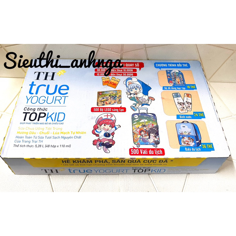 Sữa TH True Yogurt Top Kid 48 hộp x 110ml Dâu/Cam/Chuối