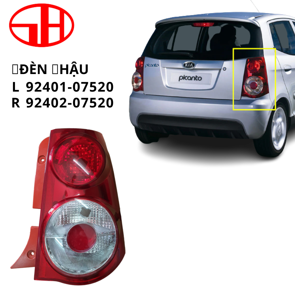 Đèn hậu chất lượng cao cho xe ô tô MORNING 2008 - 2010