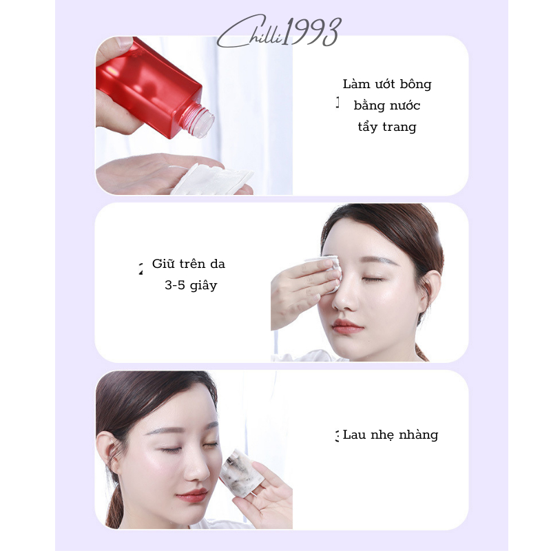 Bông Tẩy Trang Nội Địa Trung Cotton Pads 222 Miếng Giá Rẻ Mềm Mại, Bông Dai, Không Xơ Mủn