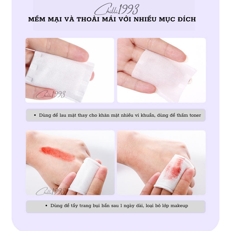 Bông Tẩy Trang Nội Địa Trung Cotton Pads 222 Miếng Giá Rẻ Mềm Mại, Bông Dai, Không Xơ Mủn