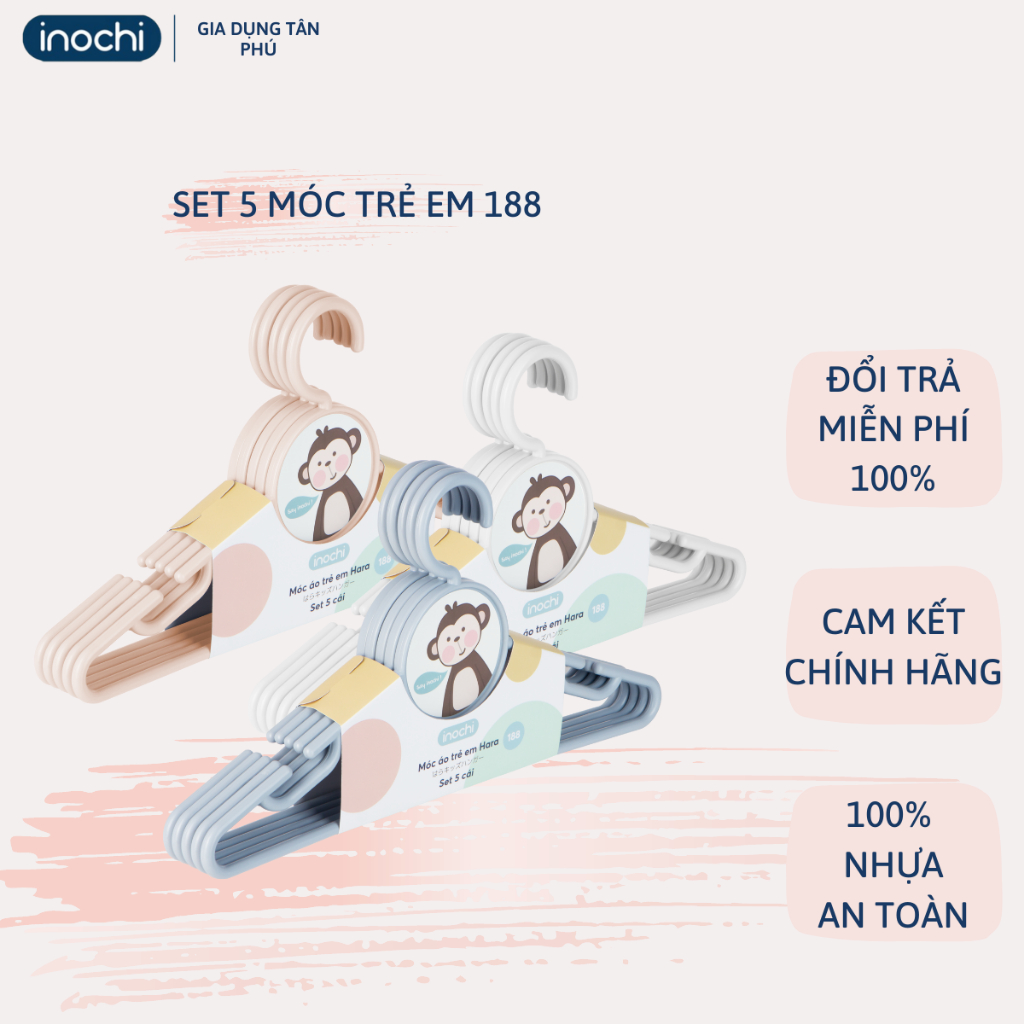 Móc áo trẻ em Hara 188 ( set 5c) GIAO MÀU NGẪU NHIÊN.