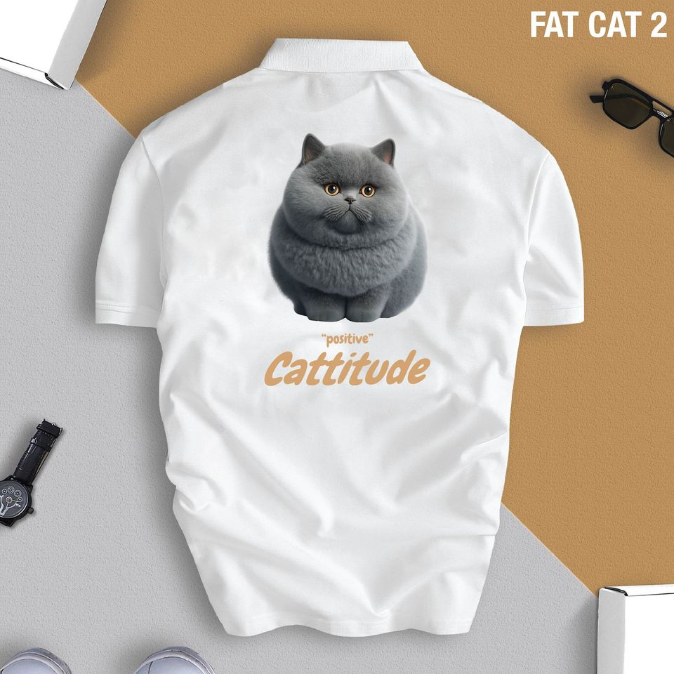 Áo POLO nam nữ Unisex FAT CAT chất liệu CVC cá sấu cao cấp, dễ thương, năng động