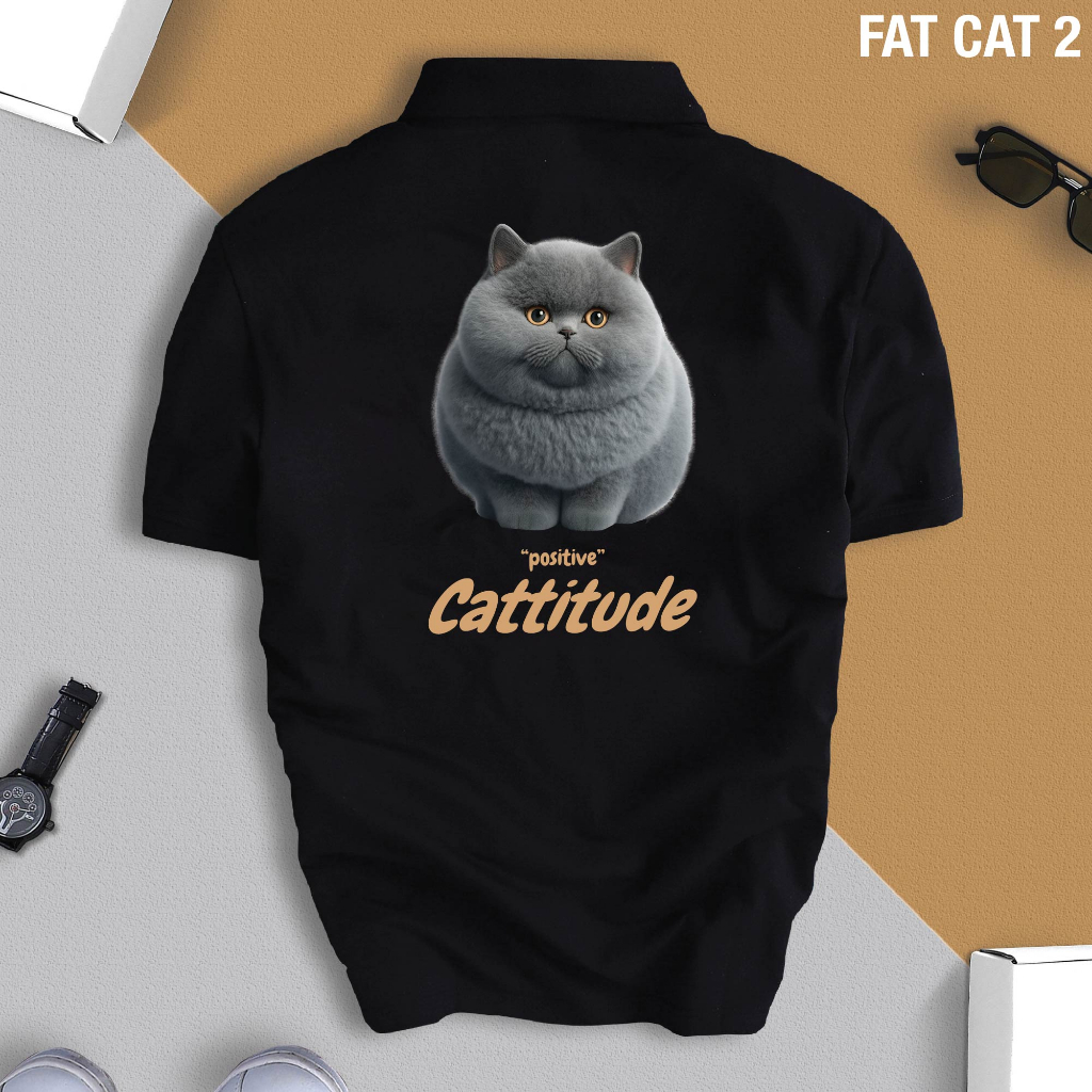 Áo POLO nam nữ Unisex FAT CAT chất liệu CVC cá sấu cao cấp, dễ thương, năng động