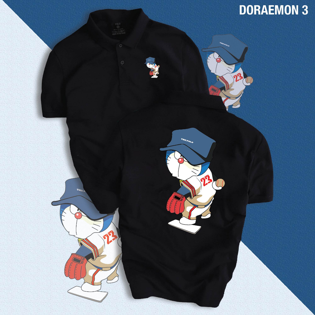 Áo Thun Polo Nam Nữ Doraemon Cute Siêu Đẹp Chất Cao Cấp Thoáng Mát Chuẩn Form