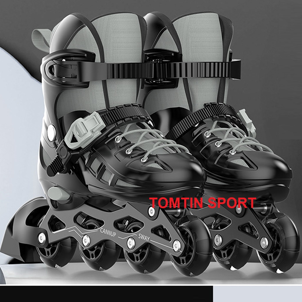 Giày trượt patin trẻ em bánh cáo su sáng led tặng kèm bảo hộ chân tay hãng Sway