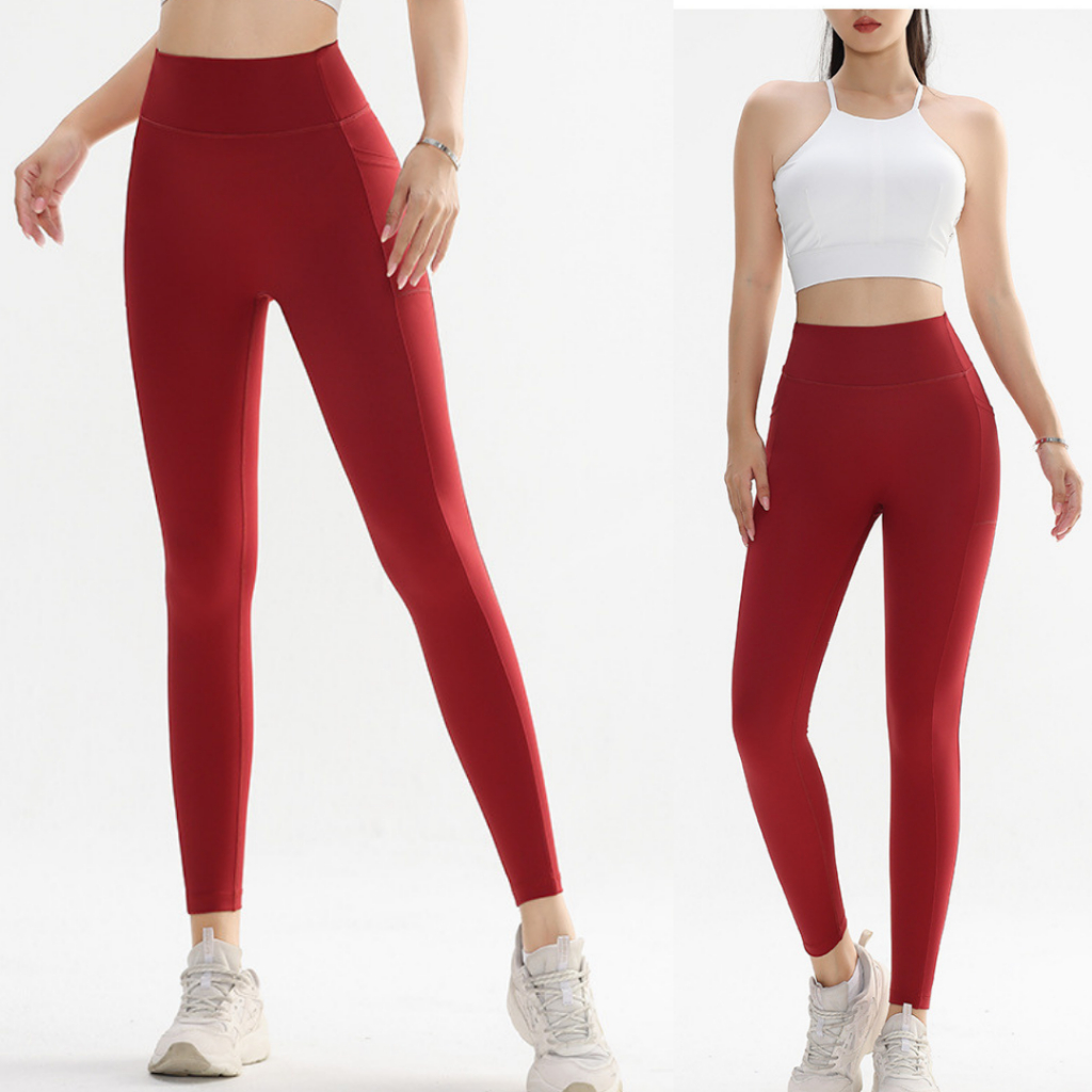 Quần Legging Thể Thao Yoga Thun Poly Cao Cấp Naqi Q-709 Lưng Cao Có Túi